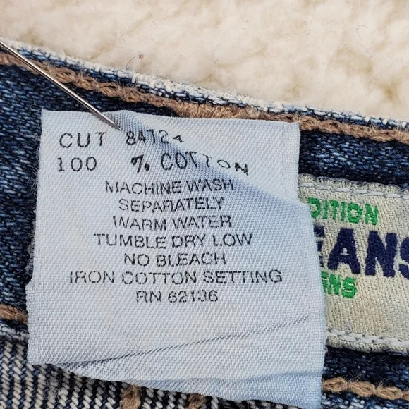 Vtg Guess Blue Jeans Men 34x29.5 Baggy Hi Rise Tapered Distressed USA 90s Grunge - Picture 8 of 15